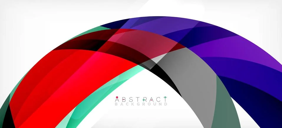 Geometric abstract background. Circle created with overlapping color shapes Illustrazione stock