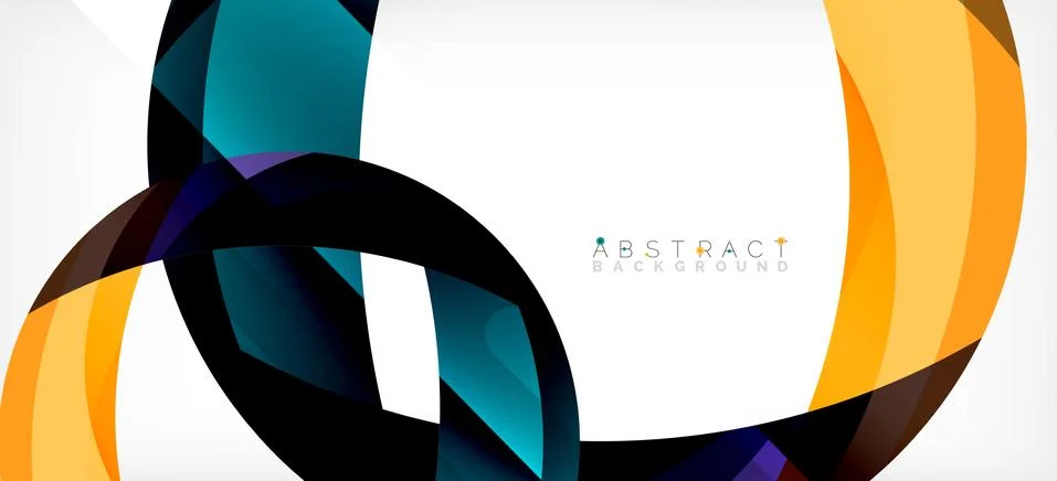 Geometric abstract background. Circle created with overlapping color shapes Illustrazione stock