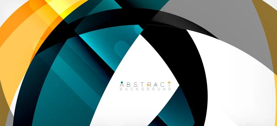 Geometric abstract background. Circle created with overlapping color shapes Illustrazione stock