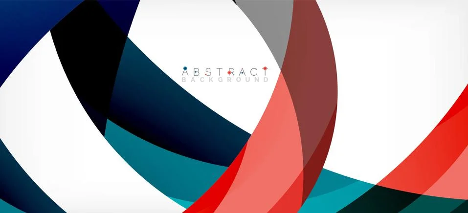 Geometric abstract background. Circle created with overlapping color shapes Illustrazione stock