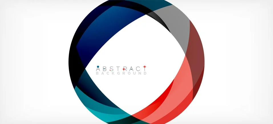 Geometric abstract background. Circle created with overlapping color shapes Illustrazione stock