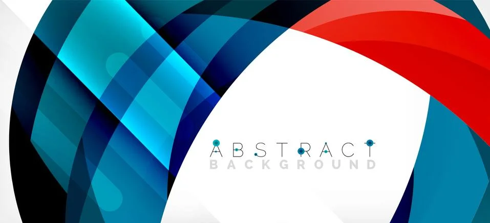 Geometric abstract background. Circle created with overlapping color shapes Illustrazione stock