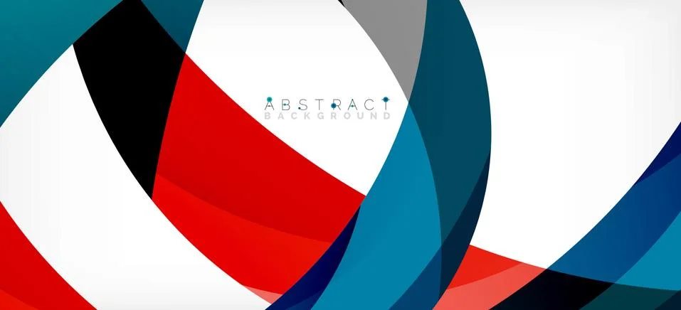 Geometric abstract background. Circle created with overlapping color shapes Illustrazione stock