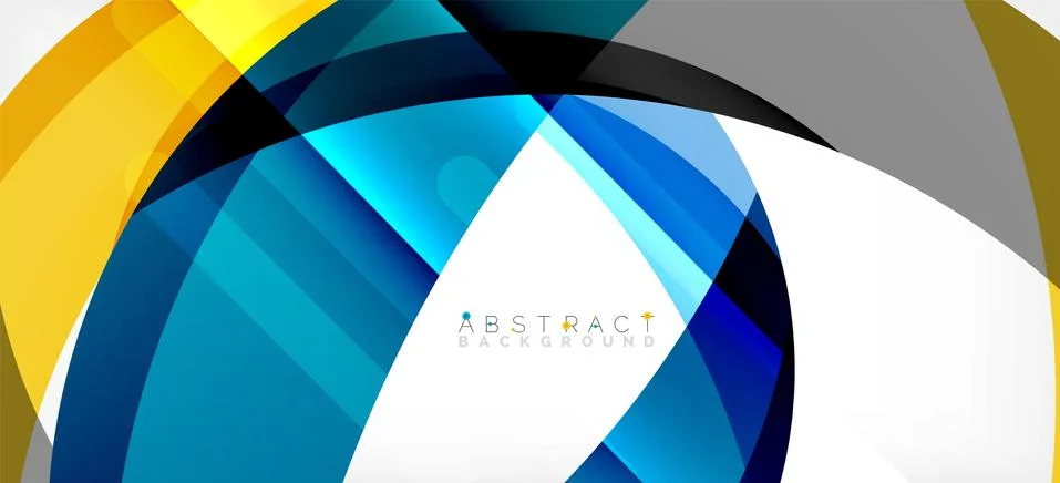 Geometric abstract background. Circle created with overlapping color shapes Illustrazione stock