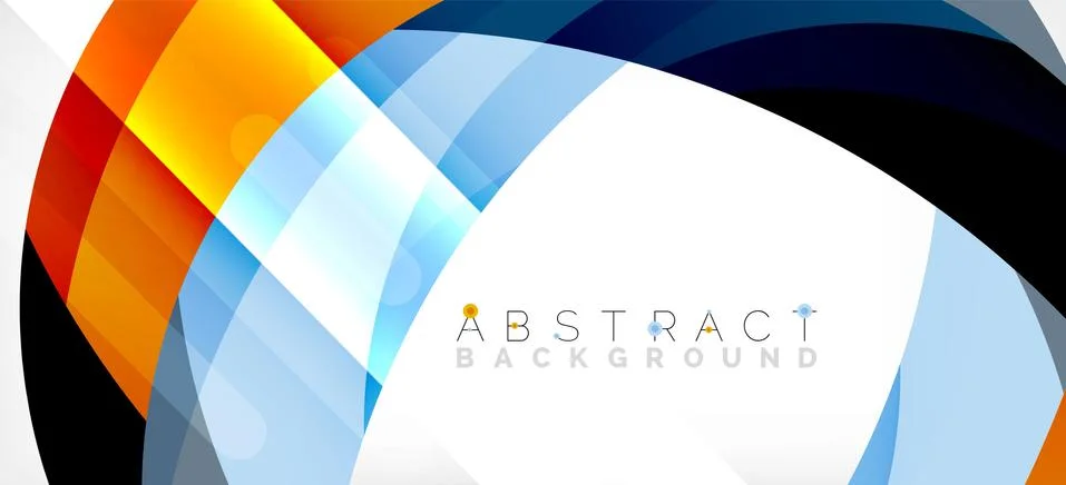Geometric abstract background. Circle created with overlapping color shapes Illustrazione stock