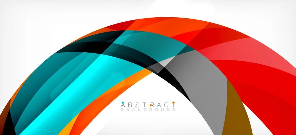 Geometric abstract background. Circle created with overlapping color shapes イラスト素材