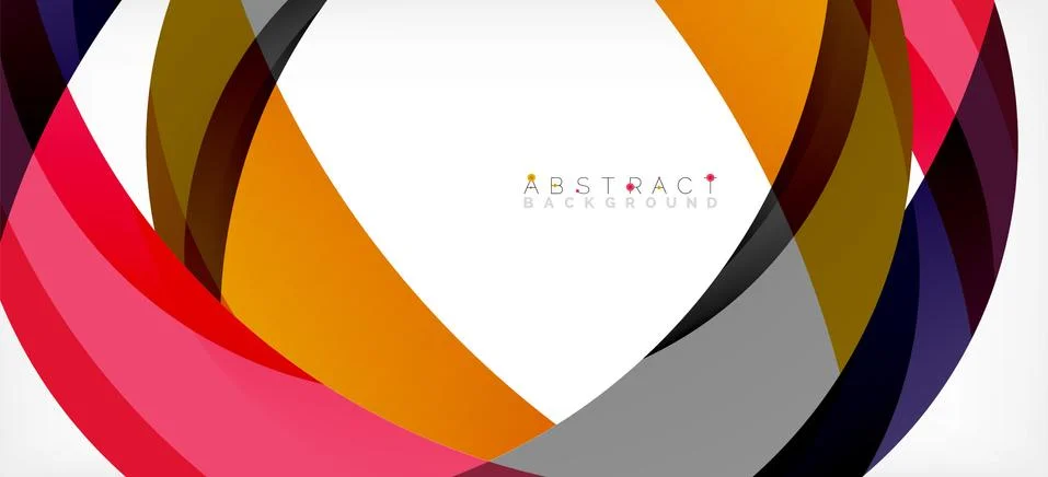 Geometric abstract background. Circle created with overlapping color shapes Illustrazione stock