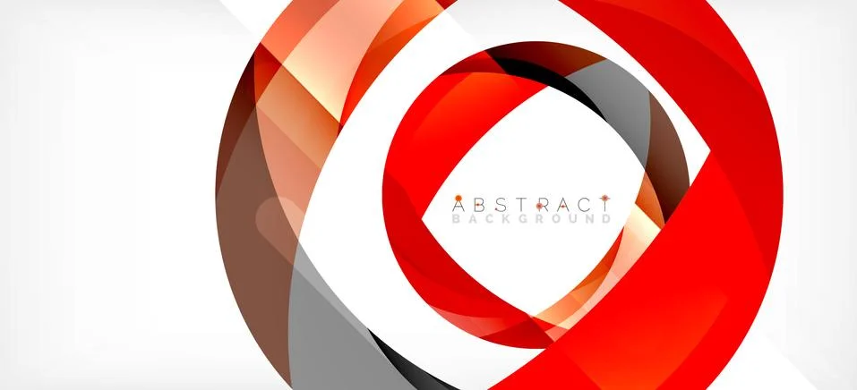 Geometric abstract background. Circle created with overlapping color shapes 스톡 일러스트