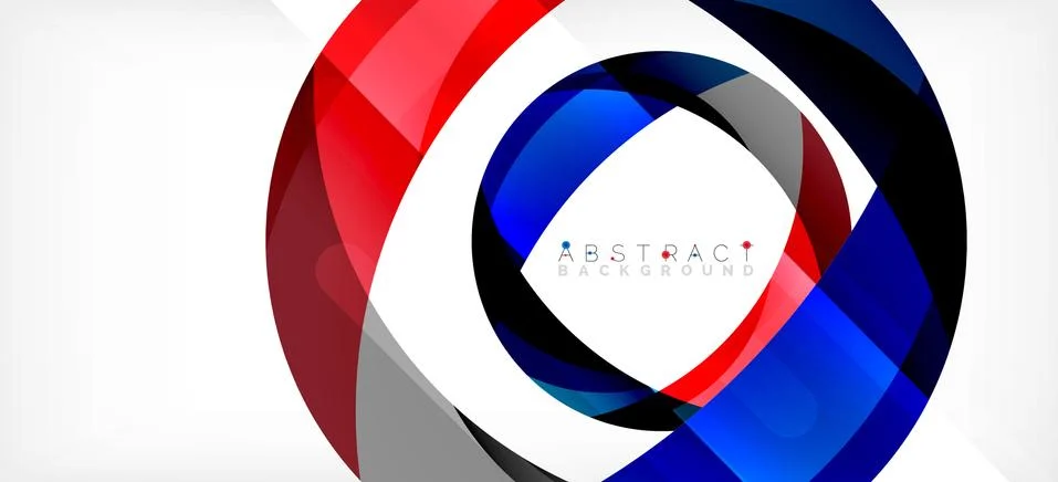 Geometric abstract background. Circle created with overlapping color shapes Illustrazione stock