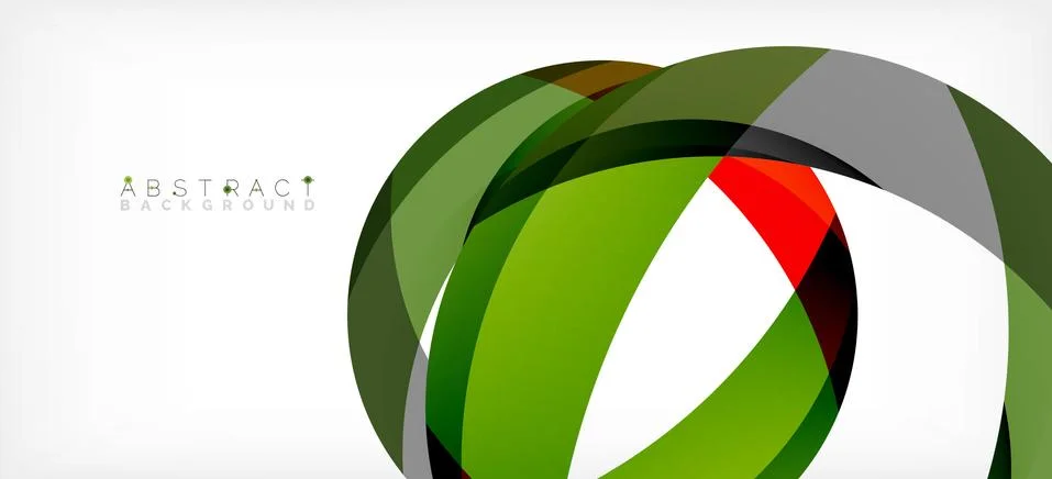 Geometric abstract background. Circle created with overlapping color shapes Illustrazione stock