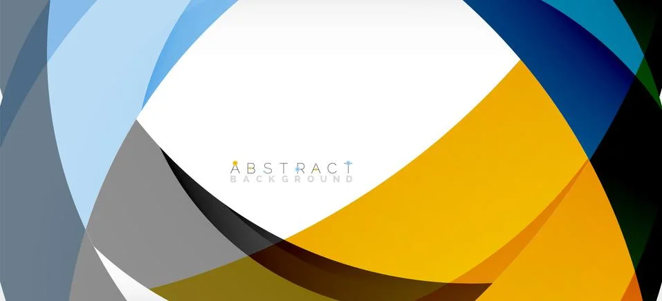 Geometric abstract background. Circle created with overlapping color shapes Stock Illustration