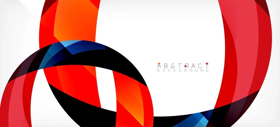 Geometric abstract background. Circle created with overlapping color shapes イラスト素材