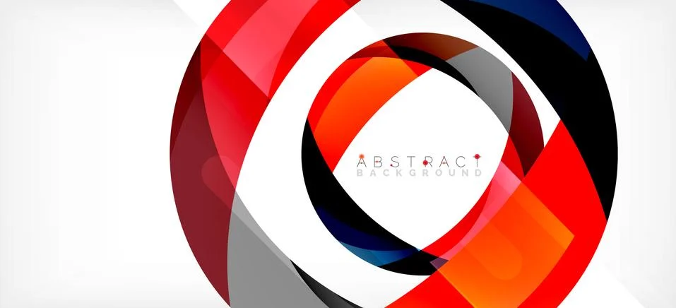 Geometric abstract background. Circle created with overlapping color shapes Stock Illustration