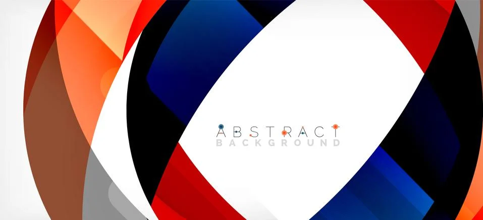 Geometric abstract background. Circle created with overlapping color shapes イラスト素材