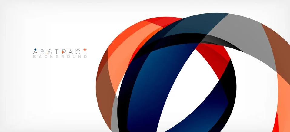 Geometric abstract background. Circle created with overlapping color shapes Illustrazione stock