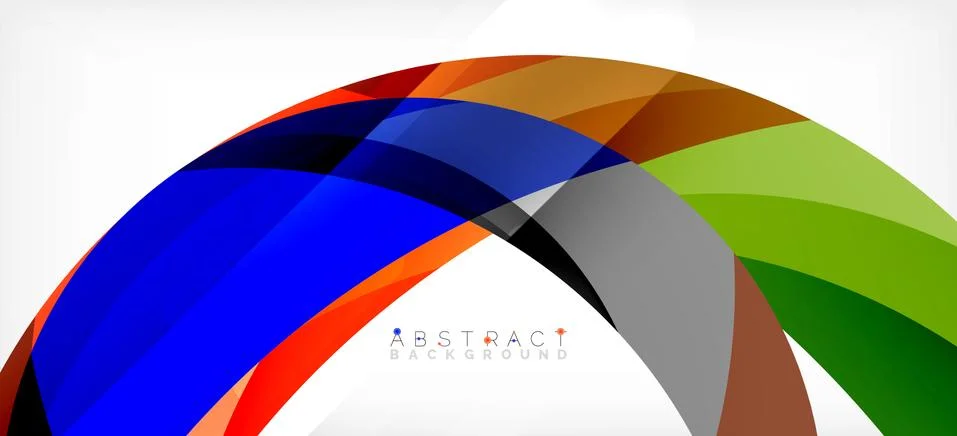 Geometric abstract background. Circle created with overlapping color shapes Illustrazione stock