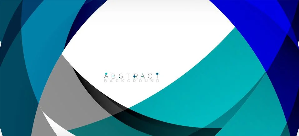 Geometric abstract background. Circle created with overlapping color shapes Illustrazione stock