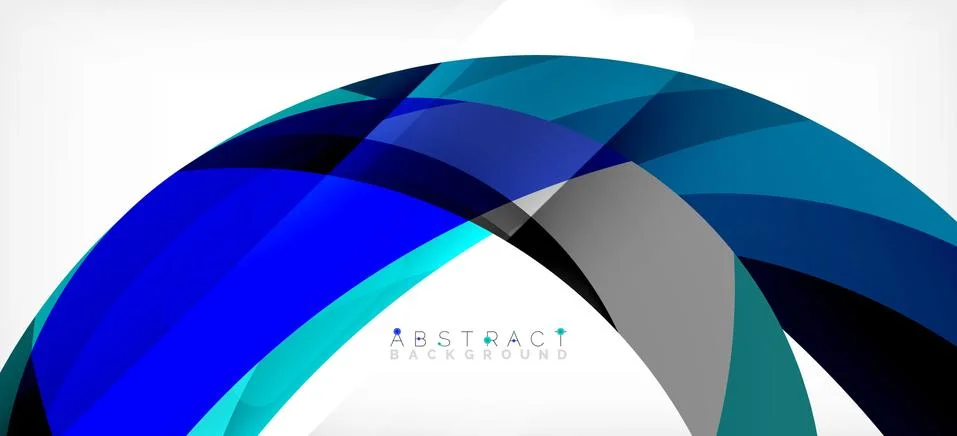 Geometric abstract background. Circle created with overlapping color shapes Stock Illustration
