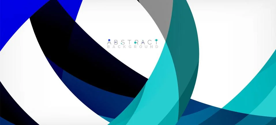 Geometric abstract background. Circle created with overlapping color shapes Illustrazione stock