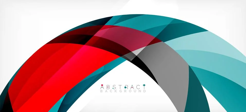 Geometric abstract background. Circle created with overlapping color shapes Stock Illustration