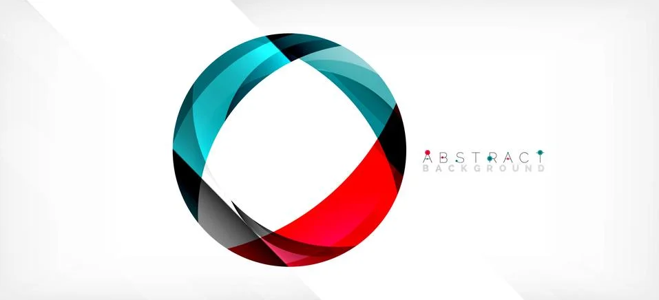 Geometric abstract background. Circle created with overlapping color shapes Illustrazione stock