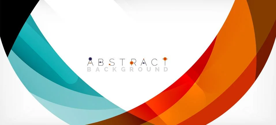 Geometric abstract background. Circle created with overlapping color shapes Illustrazione stock