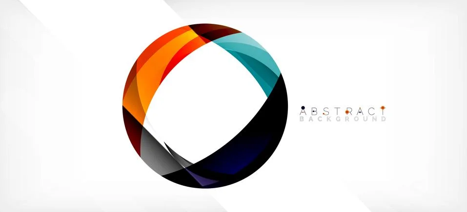Geometric abstract background. Circle created with overlapping color shapes Illustrazione stock
