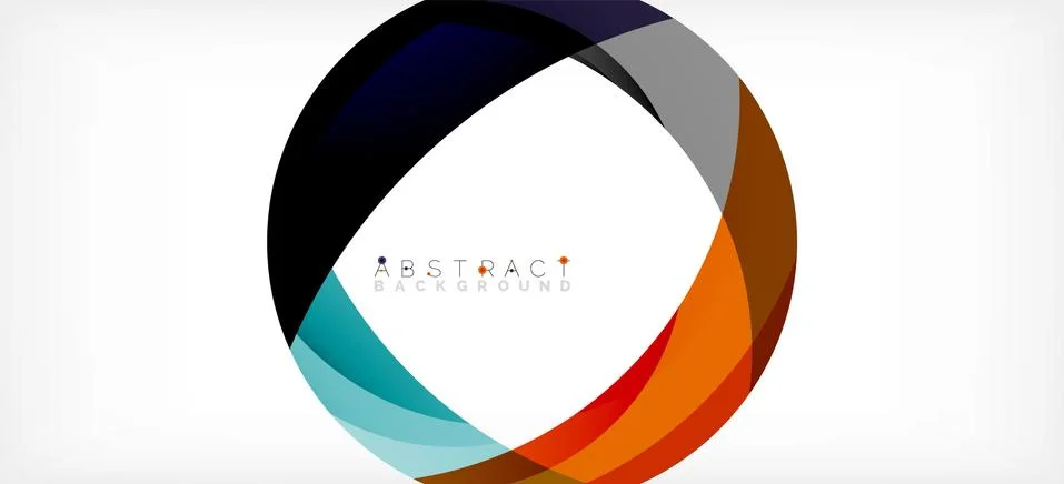 Geometric abstract background. Circle created with overlapping color shapes Illustrazione stock
