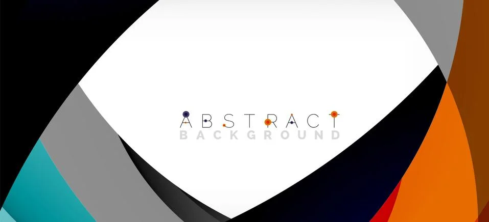 Geometric abstract background. Circle created with overlapping color shapes Stock Illustration