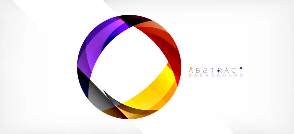 Geometric abstract background. Circle created with overlapping color shapes Illustrazione stock