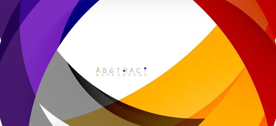 Geometric abstract background. Circle created with overlapping color shapes イラスト素材