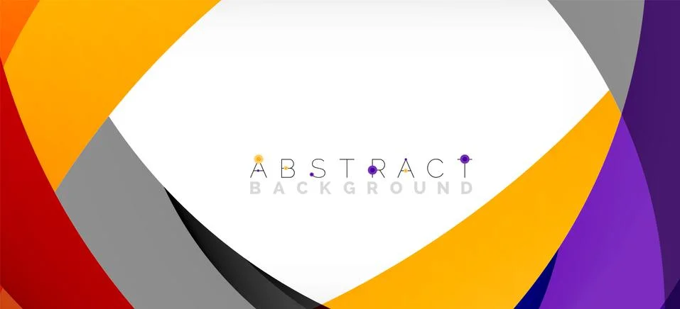 Geometric abstract background. Circle created with overlapping color shapes Illustrazione stock