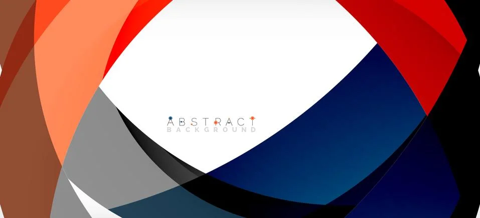 Geometric abstract background. Circle created with overlapping color shapes Illustrazione stock