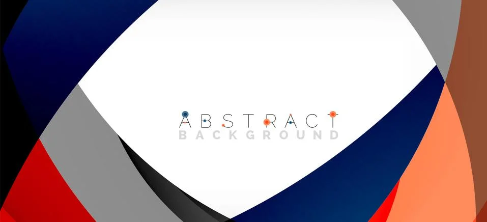 Geometric abstract background. Circle created with overlapping color shapes Illustrazione stock