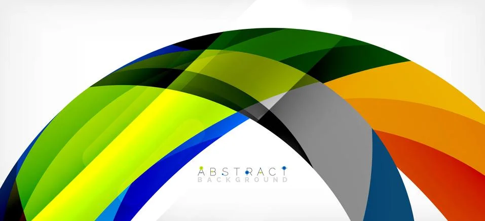 Geometric abstract background. Circle created with overlapping color shapes イラスト素材