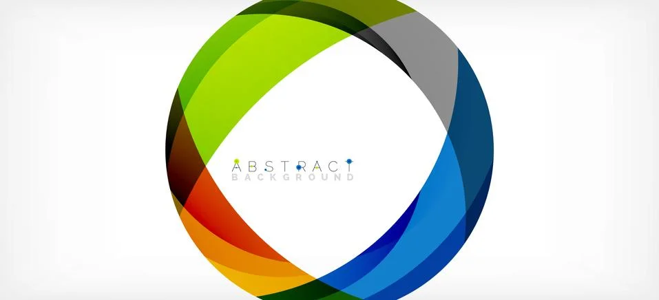 Geometric abstract background. Circle created with overlapping color shapes Stock Illustration