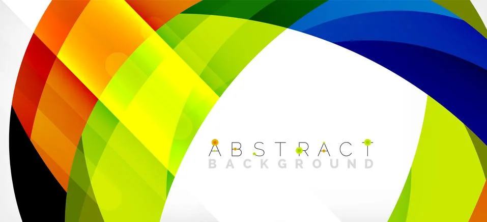 Geometric abstract background. Circle created with overlapping color shapes Illustrazione stock