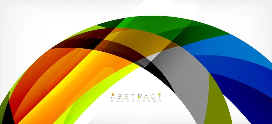 Geometric abstract background. Circle created with overlapping color shapes Stock Illustration
