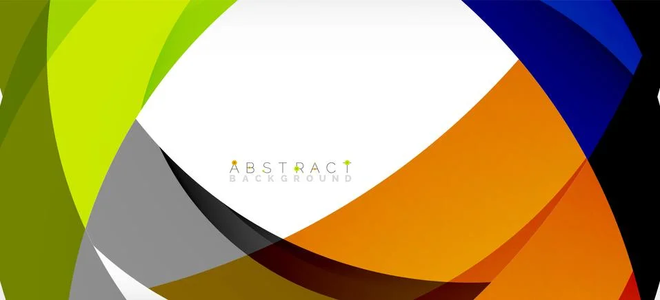 Geometric abstract background. Circle created with overlapping color shapes Stock Illustration