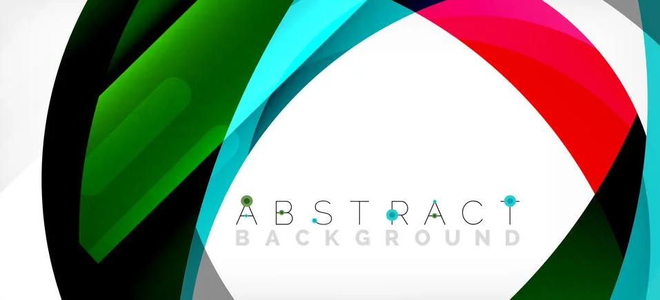 Geometric abstract background. Circle created with overlapping color shapes Illustrazione stock