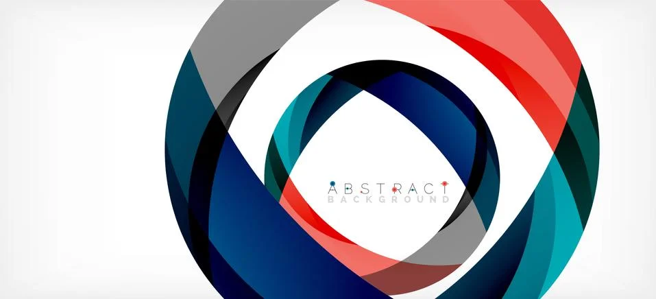 Geometric abstract background. Circle created with overlapping color shapes Illustrazione stock