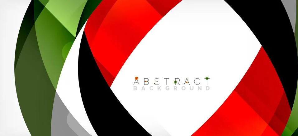 Geometric abstract background. Circle created with overlapping color shapes Stock Illustration