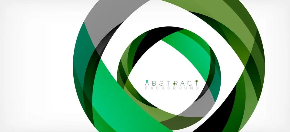 Geometric abstract background. Circle created with overlapping color shapes Illustrazione stock