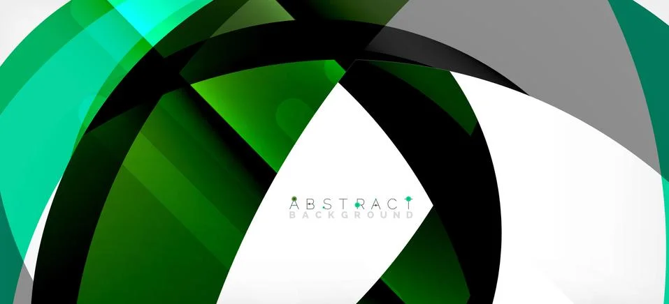 Geometric abstract background. Circle created with overlapping color shapes Illustrazione stock