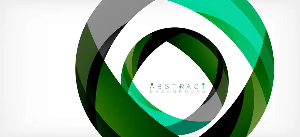 Geometric abstract background. Circle created with overlapping color shapes イラスト素材