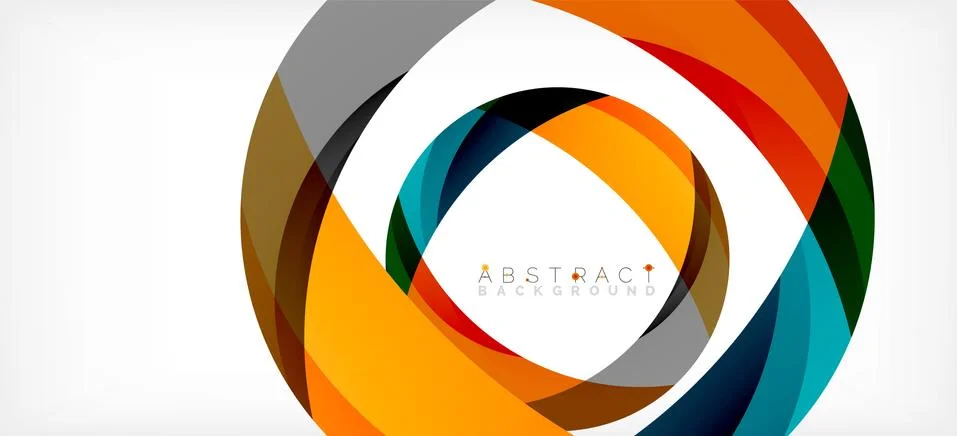 Geometric abstract background. Circle created with overlapping color shapes Stock Illustration
