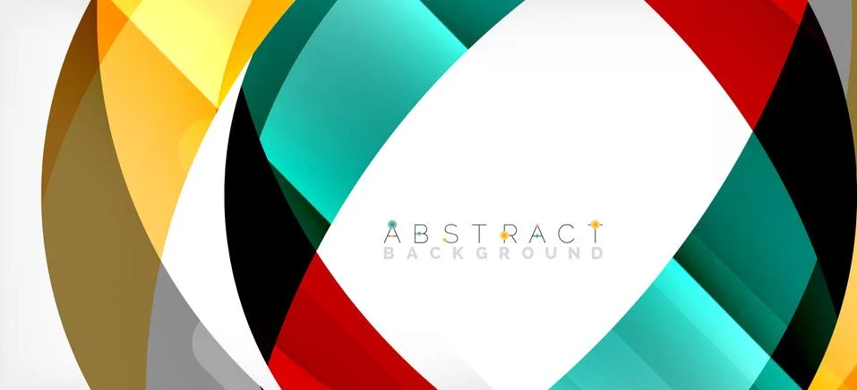 Geometric abstract background. Circle created with overlapping color shapes Illustrazione stock