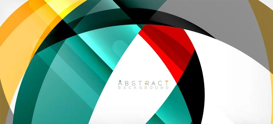 Geometric abstract background. Circle created with overlapping color shapes Illustrazione stock