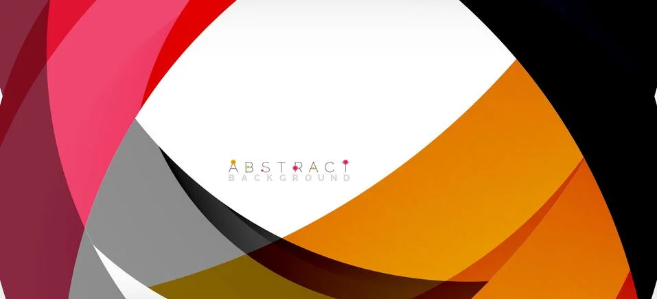 Geometric abstract background. Circle created with overlapping color shapes Illustrazione stock