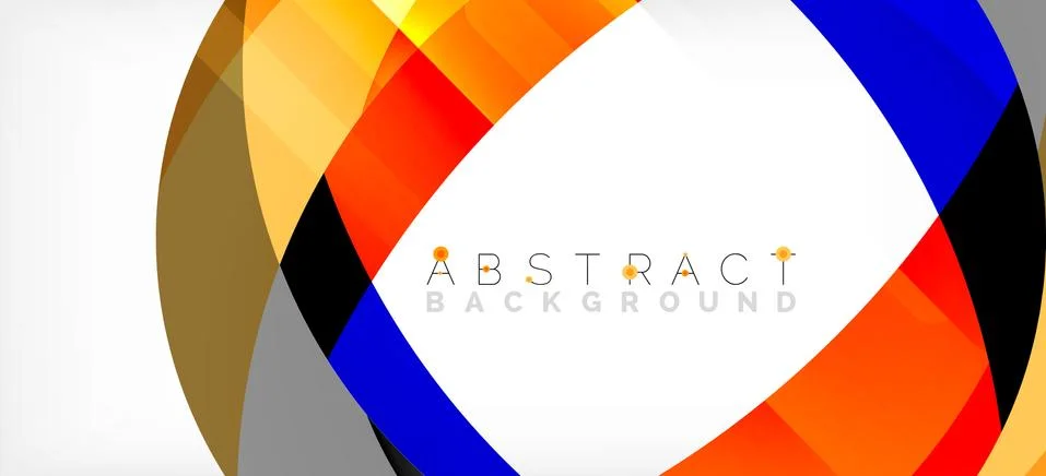 Geometric abstract background. Circle created with overlapping color shapes Stock Illustration